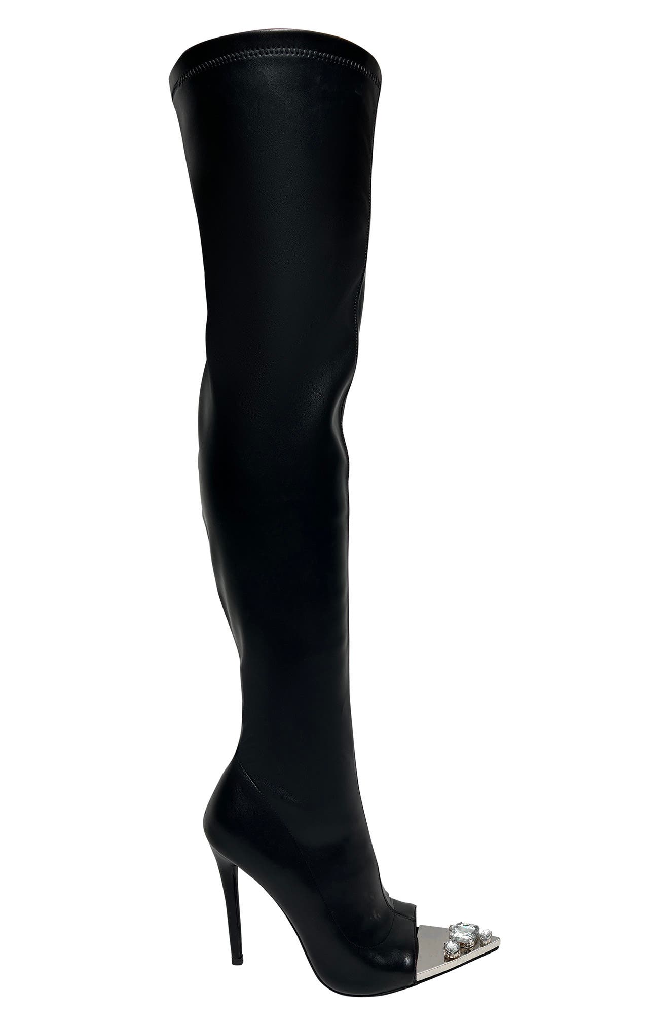 AZALEA WANG Clover Open Toe Thigh High Boot, Alternate, color, 