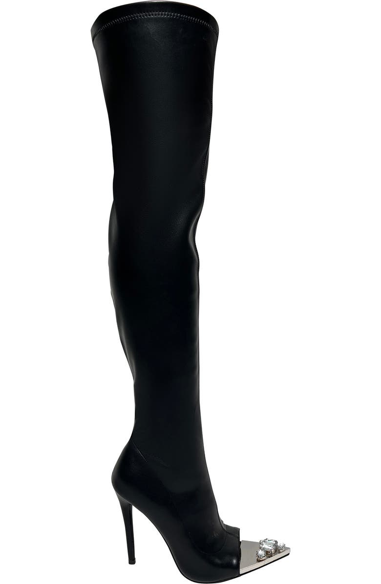 AZALEA WANG Clover Open Toe Thigh High Boot, Alternate, color,