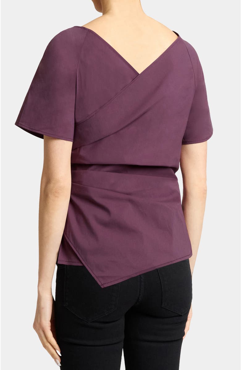 Santorelli MURPHY Short Sleeve Wrap Top, Alternate, color, Cherry Cola