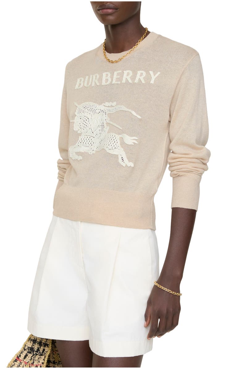 Burberry EKD Cotton Wool Sweater, Main, color, Easel Beige