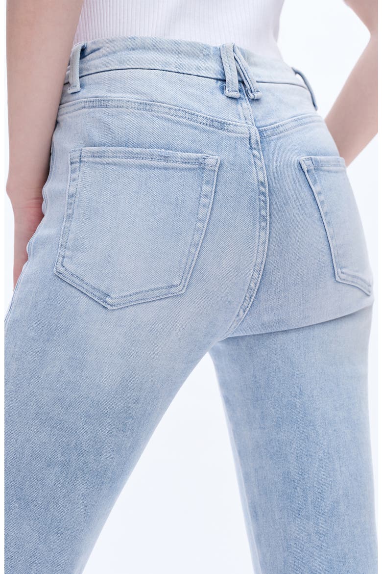 High Waist Slim Straight Leg Jeans, Alternate, color, LIGHT BLUE