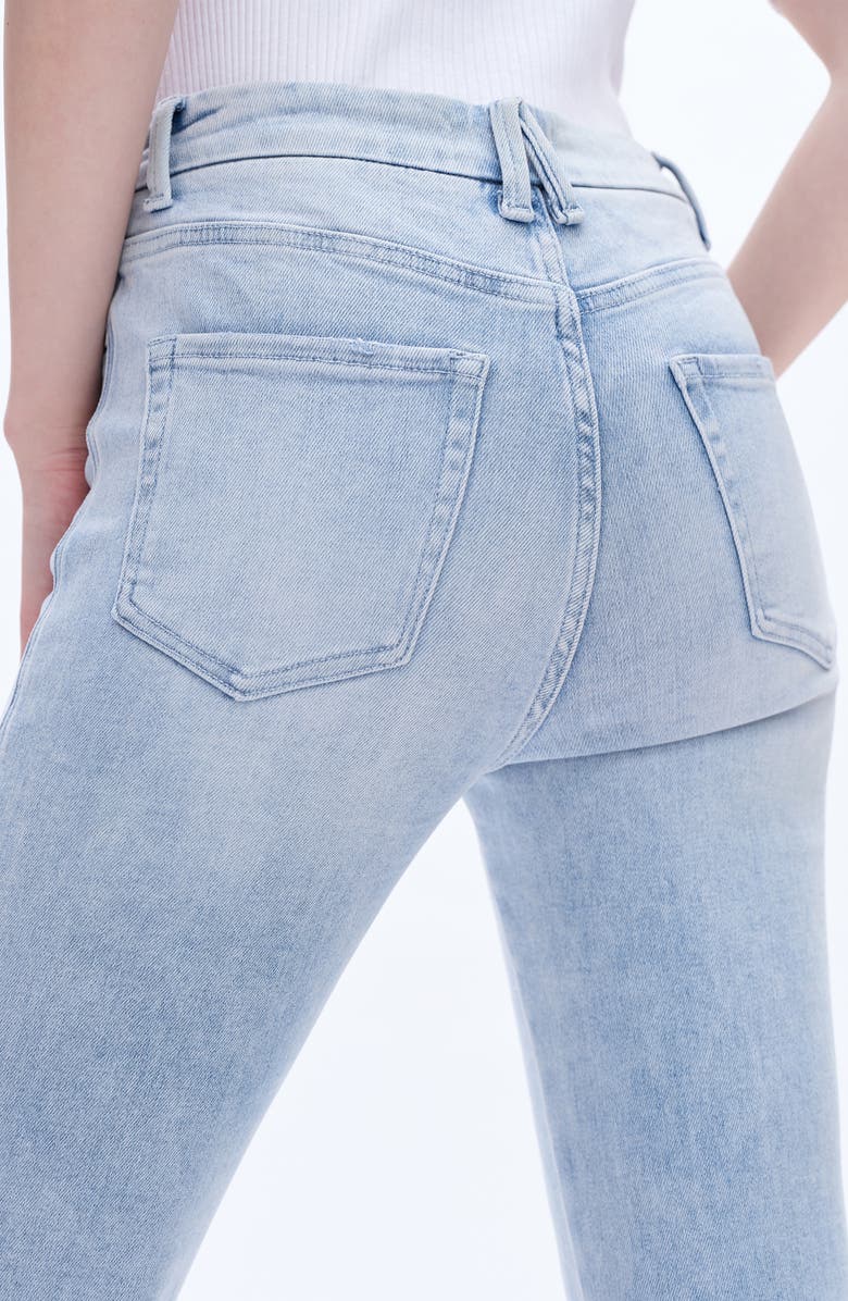 Bayeas High Waist Slim Straight Leg Jeans, Alternate, color, Light Blue