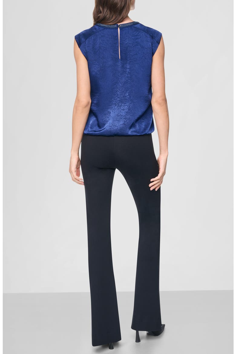 Chain Sleeveless Crinkle Satin Top, Alternate, color, INTREPID BLUE