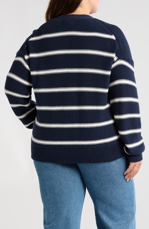CASLON CASLON® STRIPE PIMA COTTON CARDIGAN