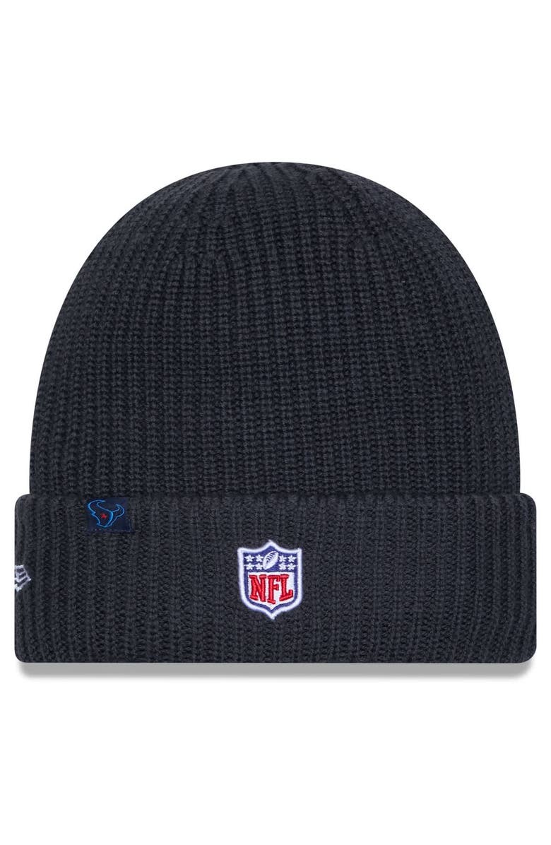 New Era Men's New Era Charcoal Houston Texans 2025 Sideline Cold Weather H-Town Cuffed Knit Hat, Alternate, color, Charcoal