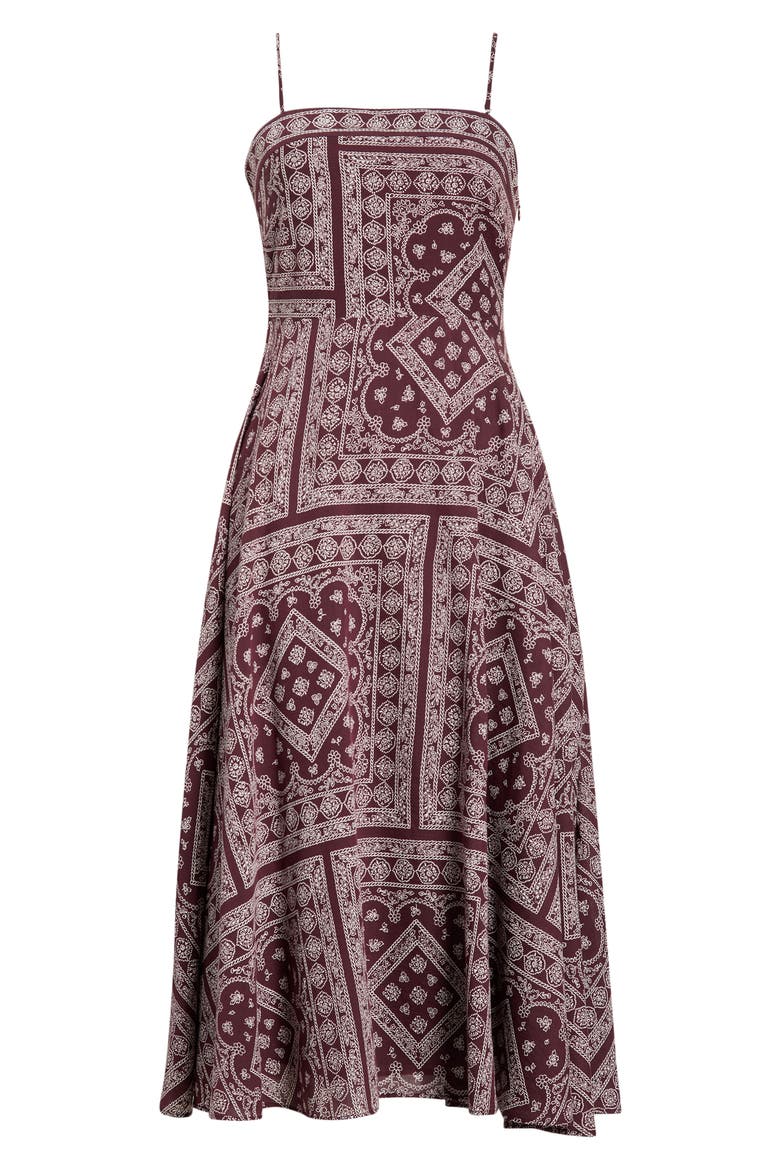 Kitt Bandana Print Cotton Blend Dress, Main, color, RAISIN DOVE