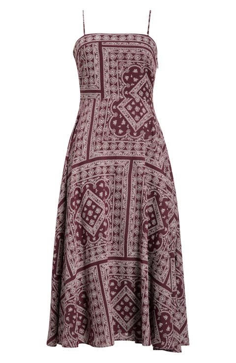 Kitt Bandana Print Cotton Blend Dress