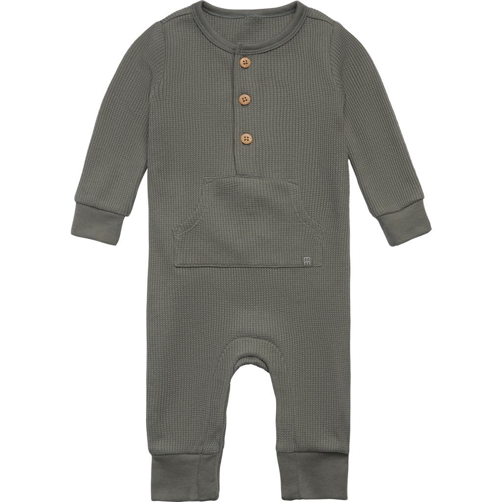 Modern Moments™ By Gerber Waffle Knit Romper With Kangaroo Pocket In Dark Green