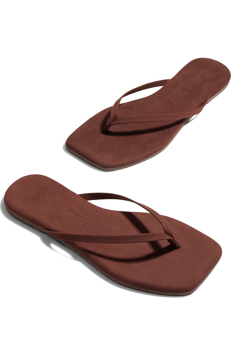 TKEES Lily Square Toe Flip Flop, Main, color, Bourbon