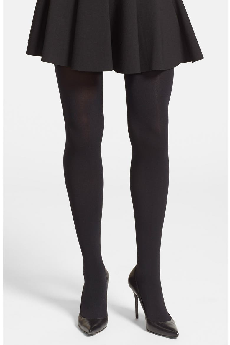 Studded Back Seam Tights, Alternate, color, BLACK/ SILVER