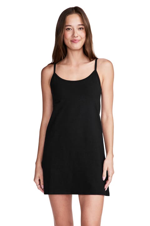 Women's Cotton Stretch Cami Dress With Built-In Bra