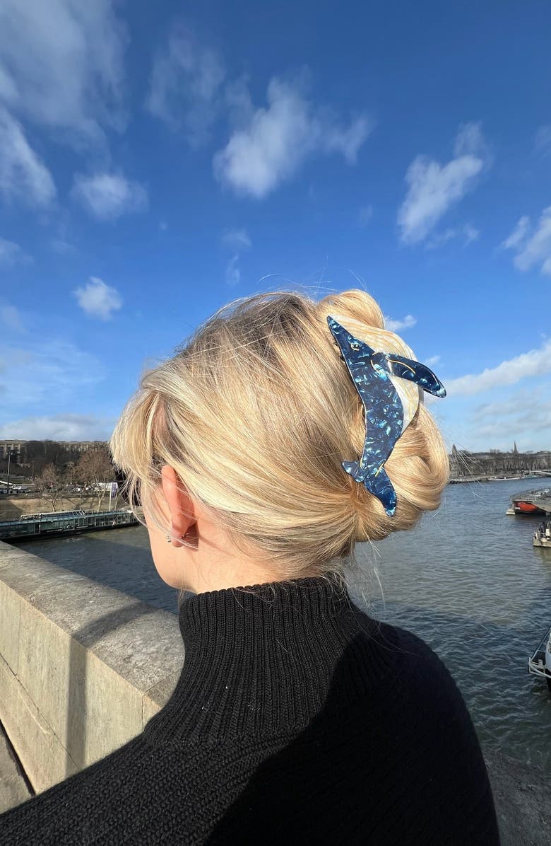 Solar Eclipse Blue Whale Claw Clip, Alternate, color,