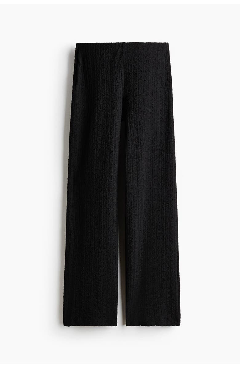 H&M Textured Jersey Trousers, Main, color, Black