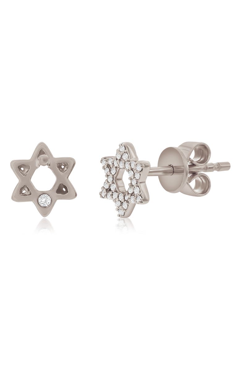 SUZY LEVIAN DIAMONDS Pavé Diamond Star of David Stud Earrings, Alternate, color, White Gold