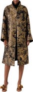 Akris Metallic Jacquard A-Line Coat
