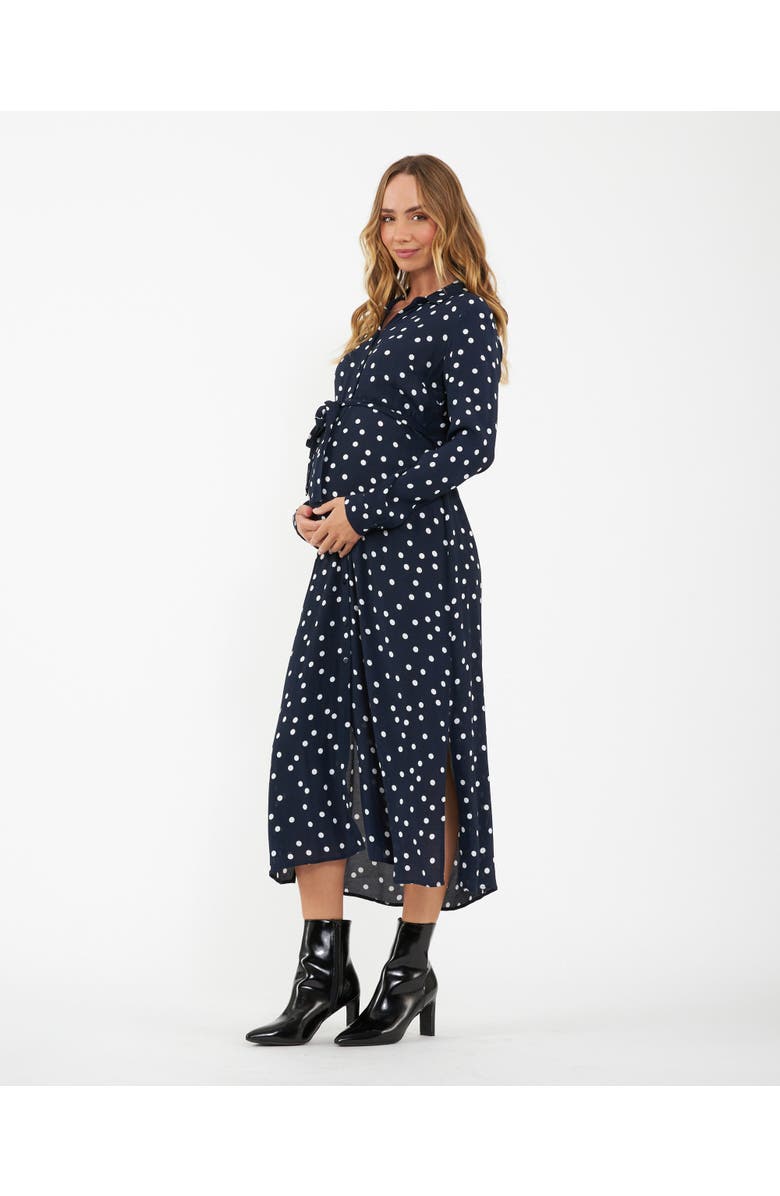 Ripe Maternity Spot Shirt Dress  Navy / White, Alternate, color, Navy / White