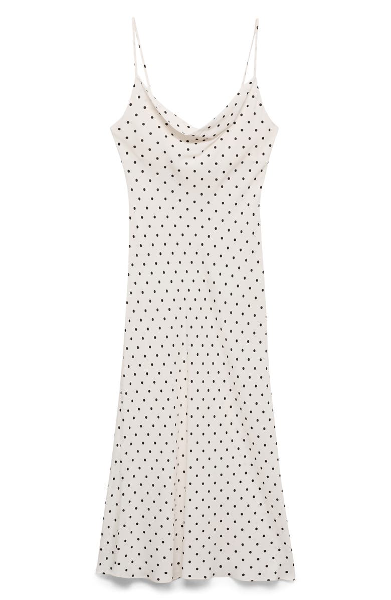 MANGO Kendal Print Cowl Neck Crepe Slipdress, Main, color, Off White
