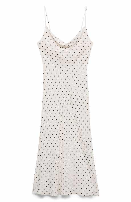 MANGO Kendal Print Cowl Neck Crepe Slipdress
