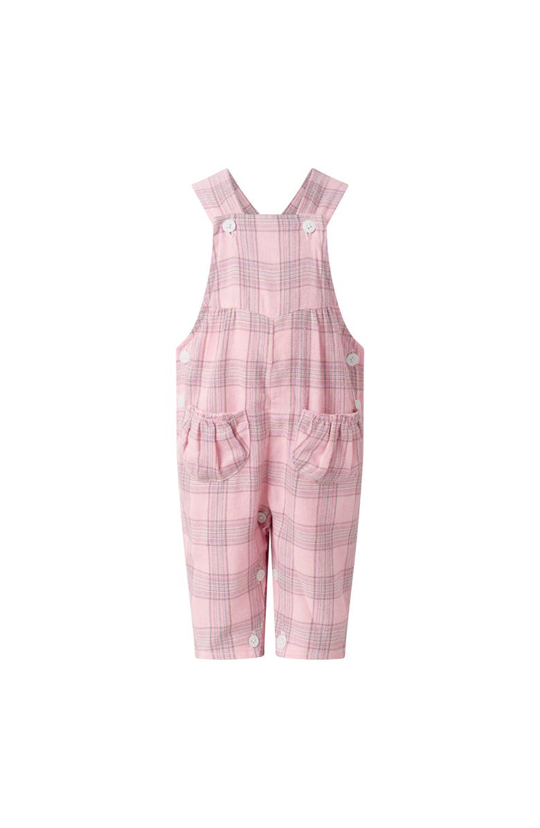 Rachel Riley Check Dungaree and Blouse Set, Alternate, color, Pink