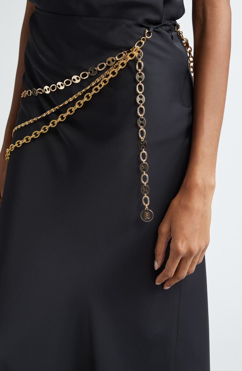 Rabanne One-Shoulder Chain Strap Dress, Alternate, color,