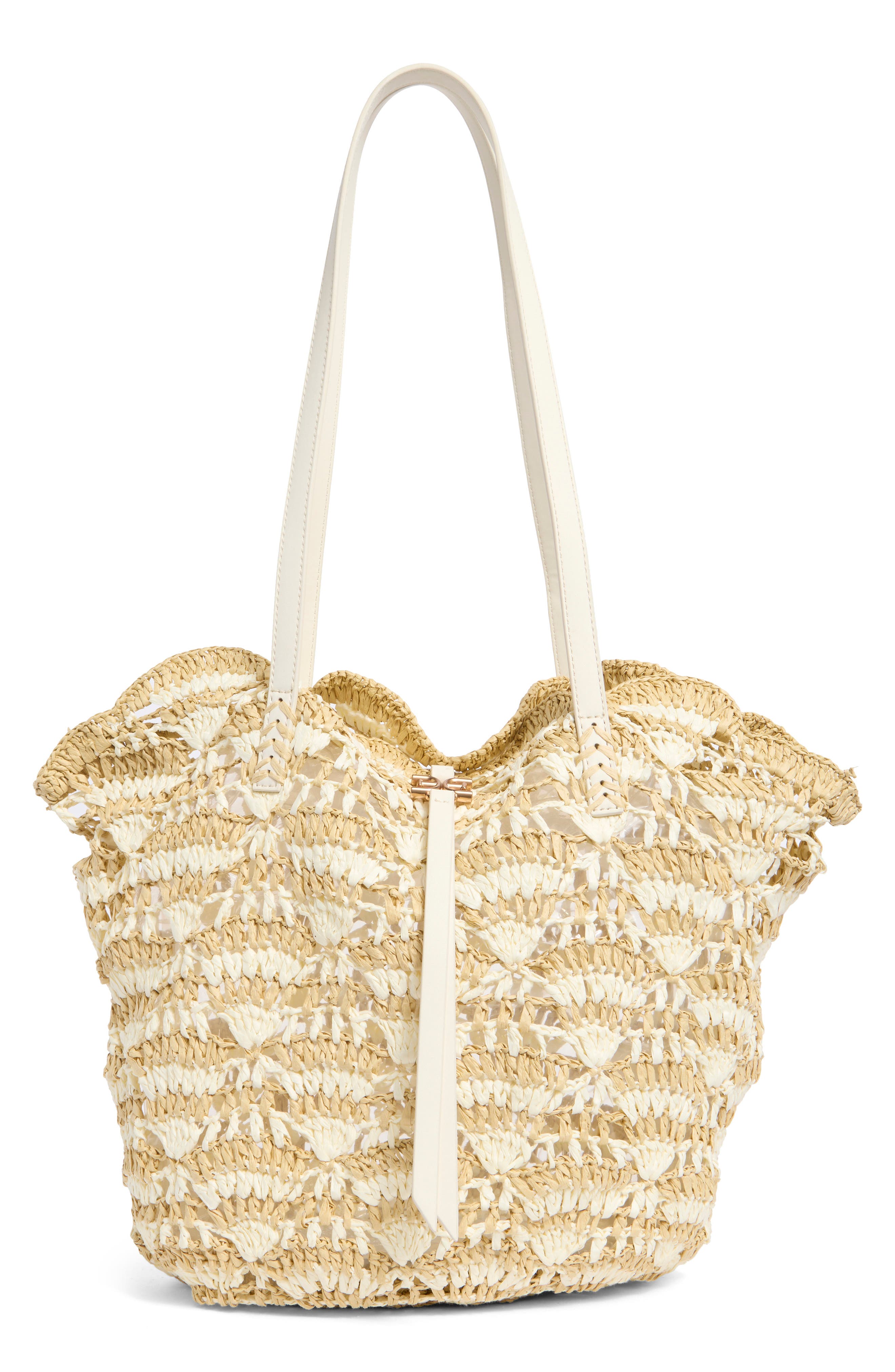 Sam Edelman Laylah Raffia Tote, Main, color, Ivory