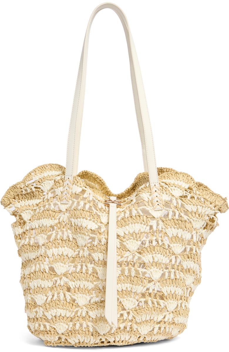 Sam Edelman Laylah Raffia Tote, Main, color, Ivory