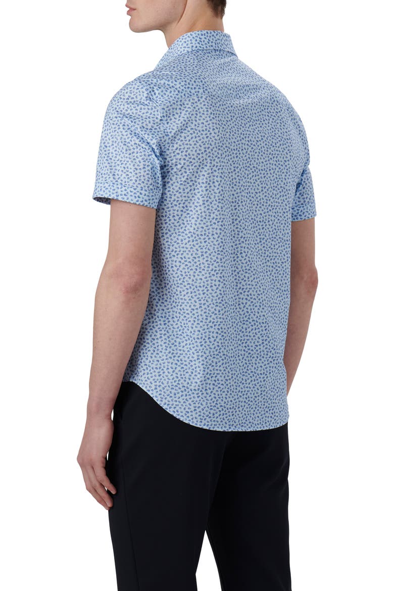 Miles OoohCotton® Print Short Sleeve Button-Up Shirt, Alternate, color, AIR BLUE