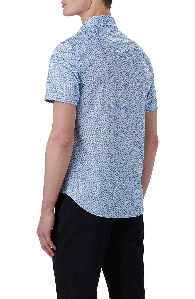 Bugatchi Miles OoohCotton<sup>®</sup> Print Short Sleeve Button-Up Shirt, Alternate, color,