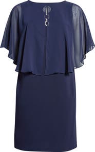Connected Apparel Cape Midi Dress