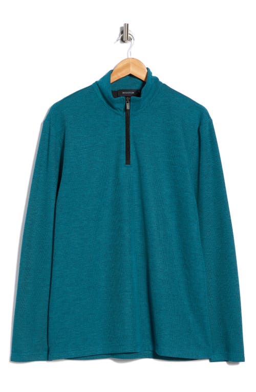 Bugatchi Stretch Cotton Quarter Zip Pullover In Blue