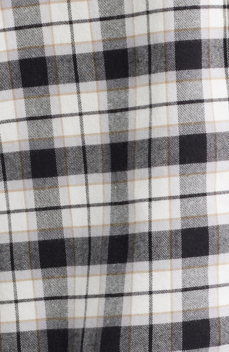 Rails Alanna Ruffle Plaid Snap-Up Shirt, Alternate, color, Ivory Smoke Onyx