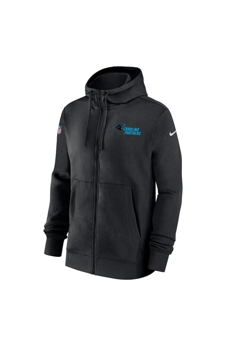 Nike Men's Nike Black Carolina Panthers Sideline Club Performance Full-Zip Hoodie, Alternate, color, 
