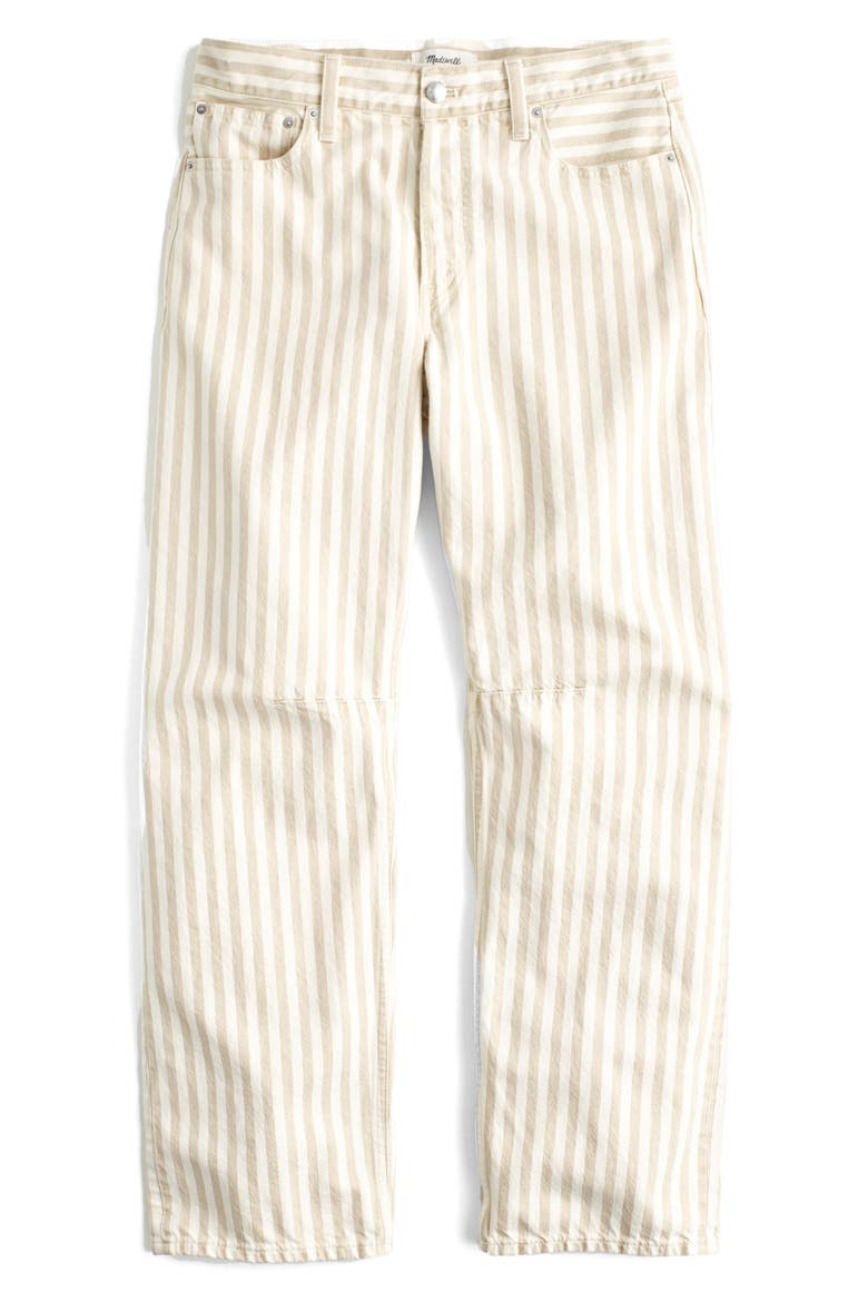 The Darted Airy Denim Barrel Leg Jeans, Main, color, KHAKI SAND STRIPE