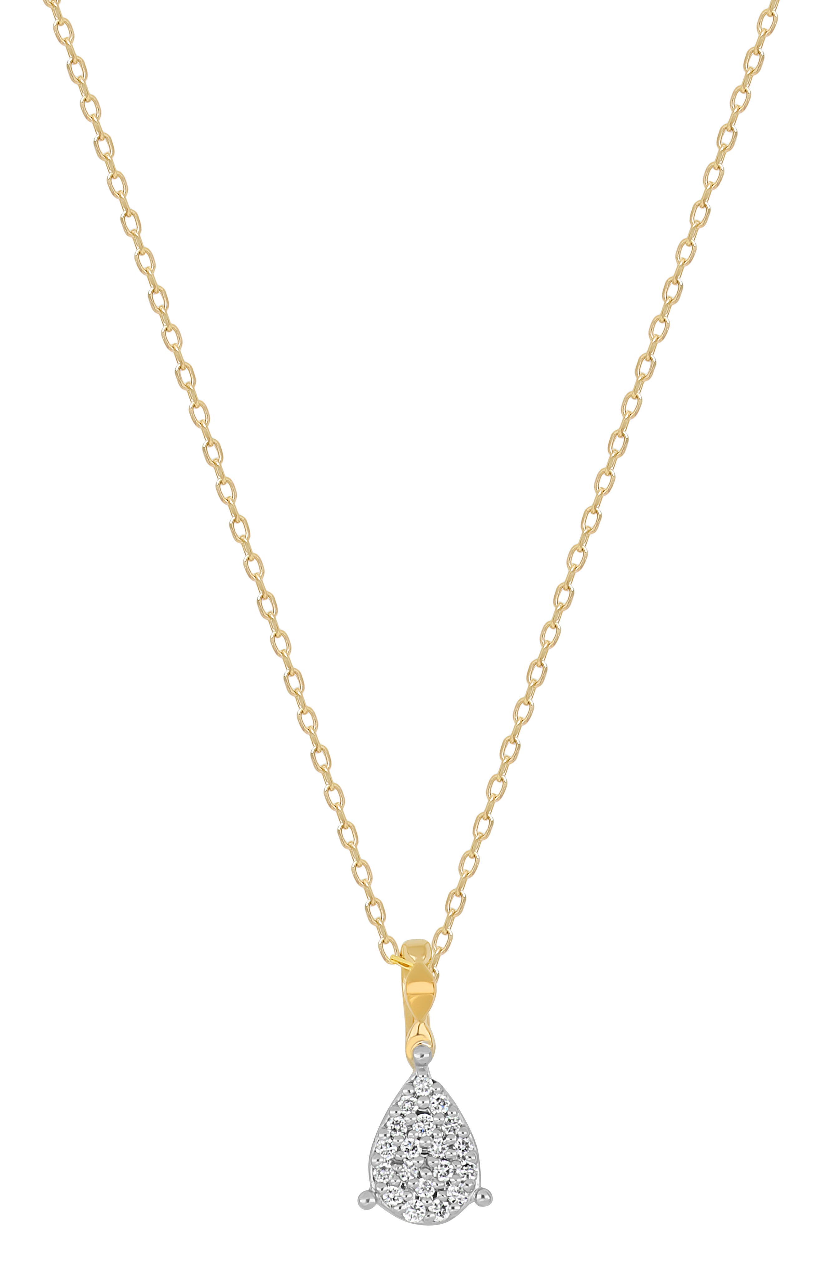Bony Levy Mykonos 18K Gold Pavé Diamond Teardrop Pendant Necklace
