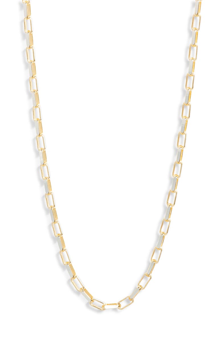 Argento Vivo Sterling Silver Two-Tone Paper Clip Chain Necklace, Main, color, Gold