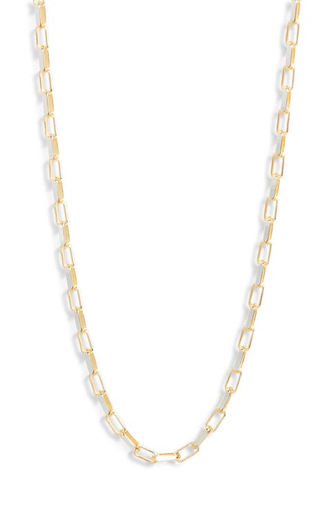 Two-Tone Paper Clip Chain Necklace