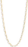 Argento Vivo Sterling Silver Two-Tone Paper Clip Chain Necklace