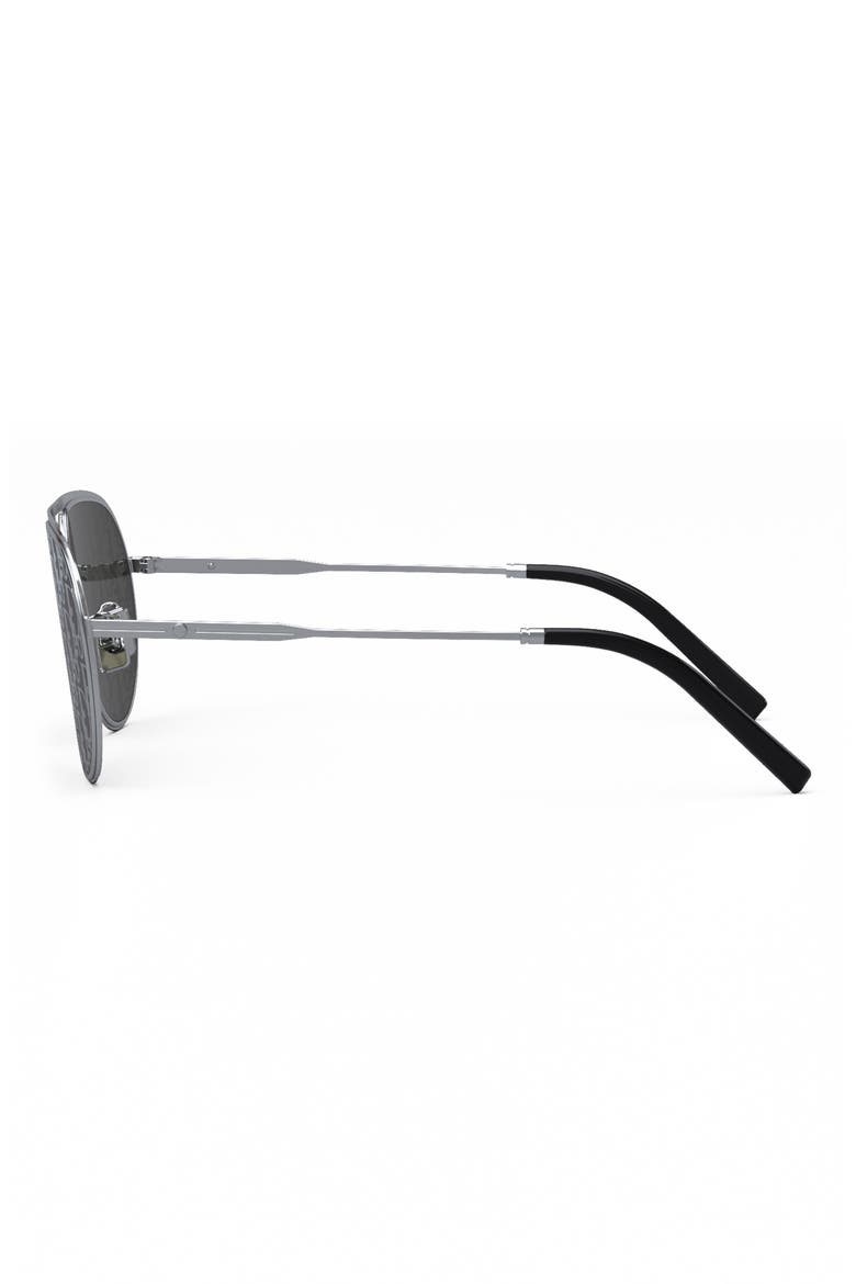 Logo Lens 60mm Mirrored Aviator Sunglasses, Alternate, color, SHINY PALLADIUM / SMOKE MIRROR