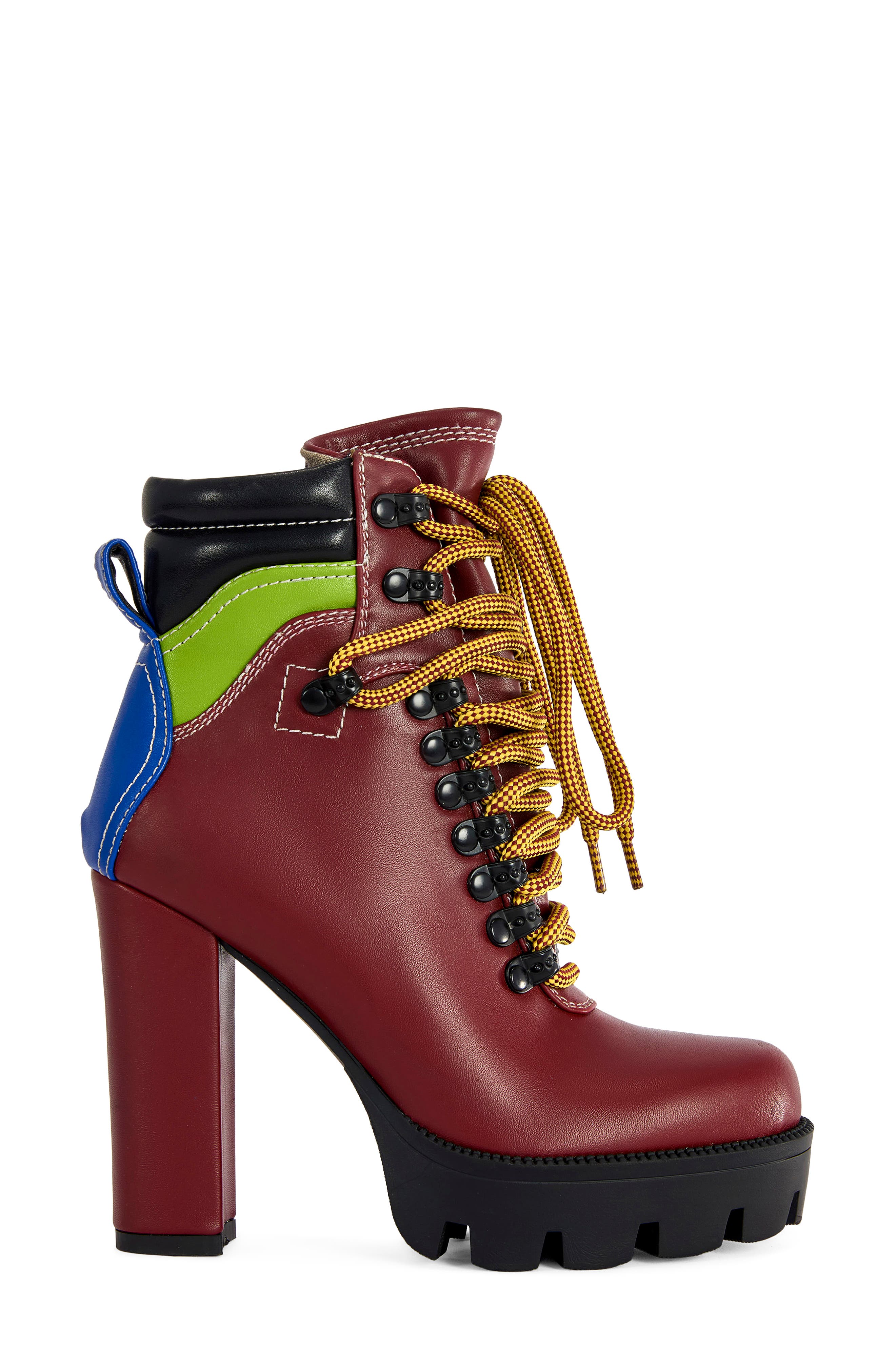 Deutch Lace Up Bootie, Alternate, color, RED MULTI