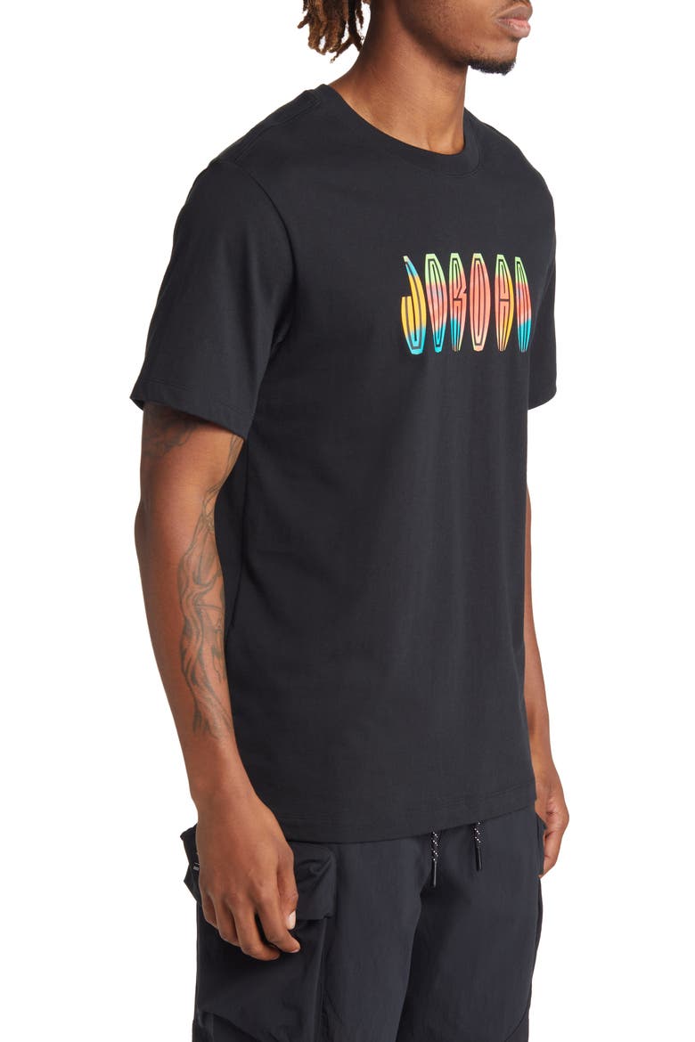 Men's Logo Graphic Tee, Alternate, color, BLACK/ NEW EMERALD/ INFRARED