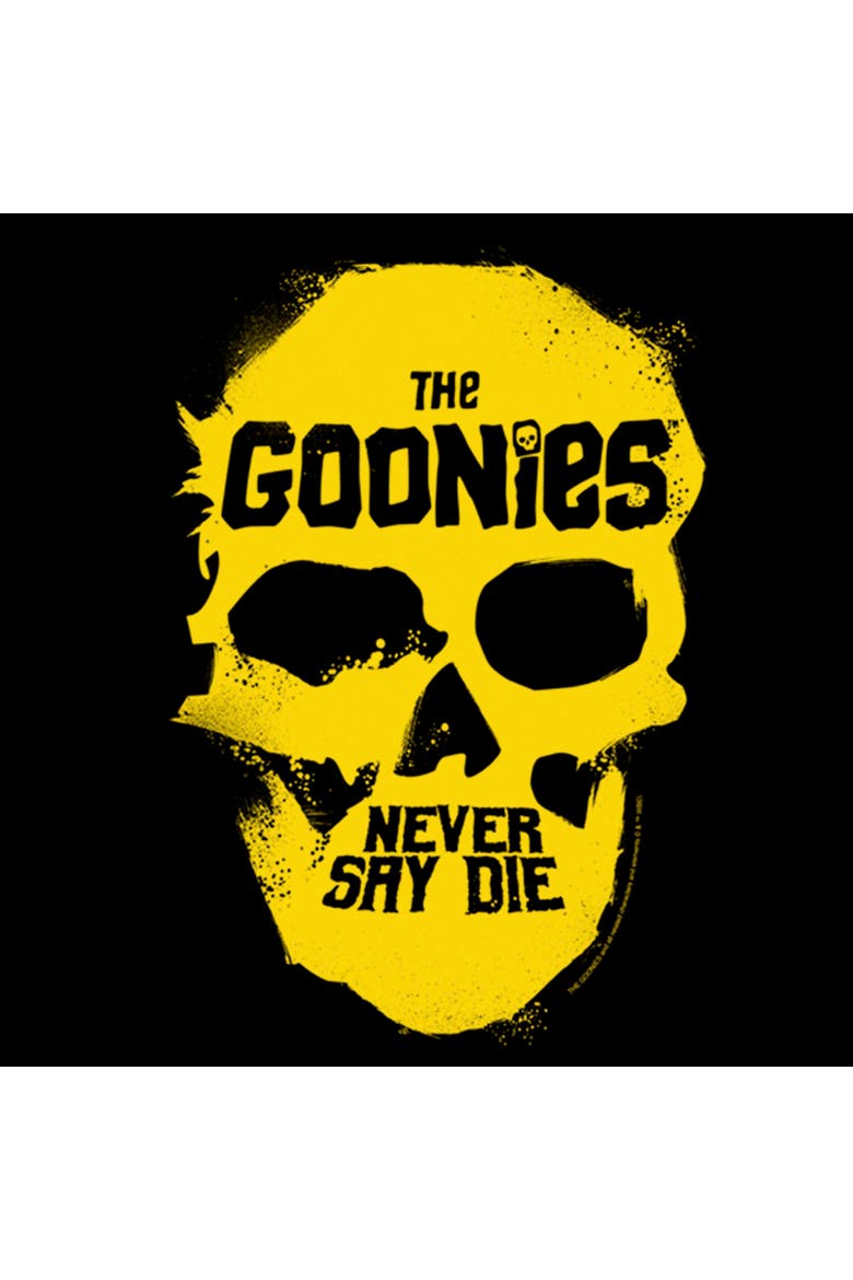 Men's The Goonies Never Say Die Skull  Graphic T-Shirt, Alternate, color, Black