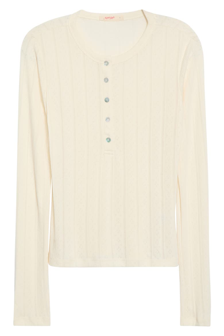 Pointelle Long Sleeve Henley, Main, color, ANTIQUE WHITE