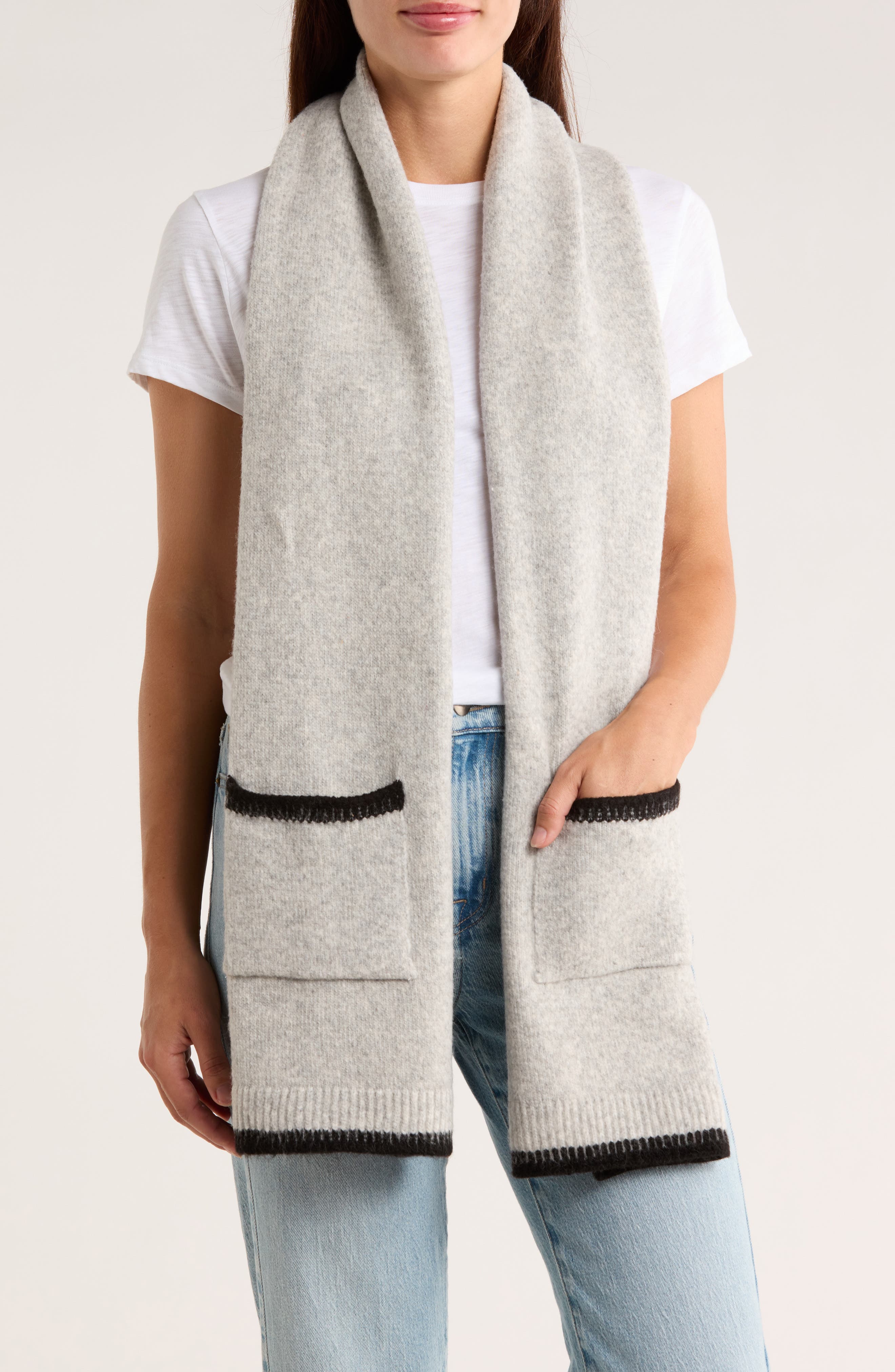 BCBG Contrast Stitch Muffler Scarf