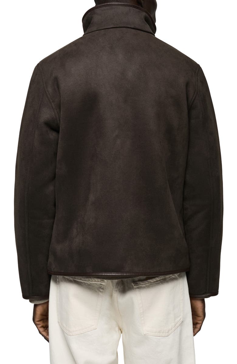 MANGO Faux Suede Aviator Jacket, Alternate, color, 