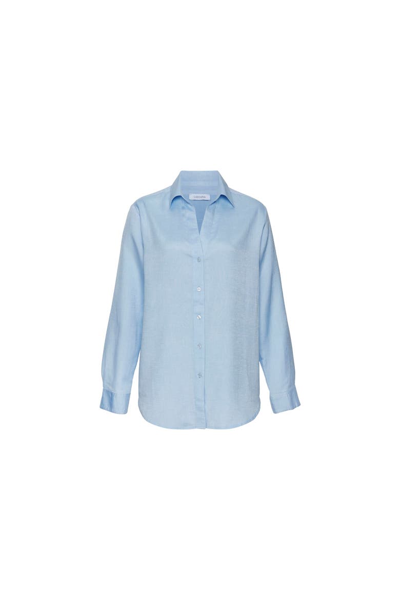 Button Down Blouse, Alternate, color, Blue