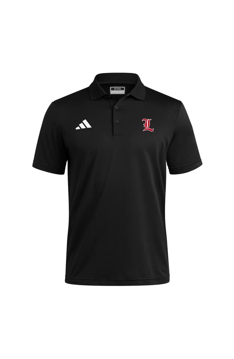 adidas Black Louisville Cardinals Ultimate 365 Ottoman Polo Shirt, Alternate, color, Black