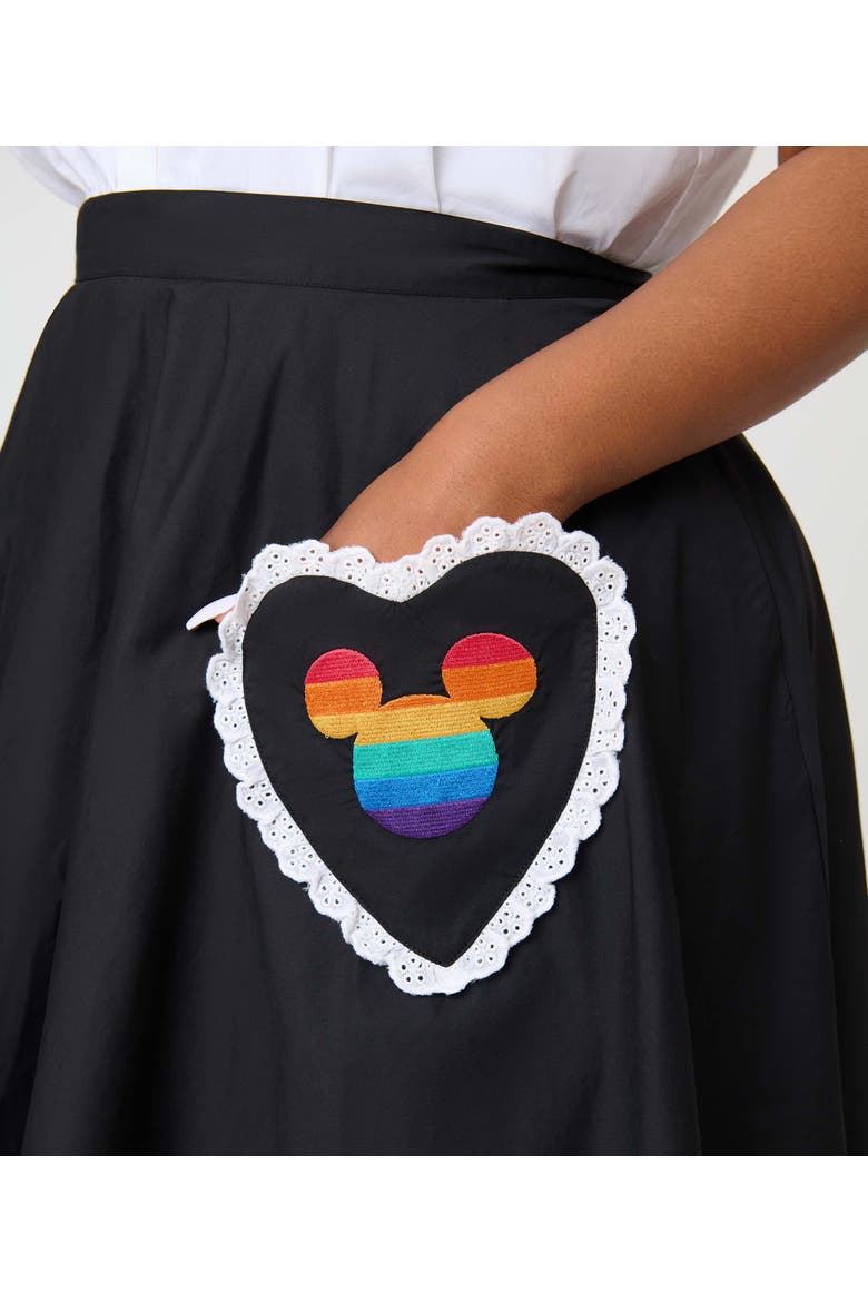 Plus Size Sally Swing Skirt, Alternate, color, Black Mickey Pocket