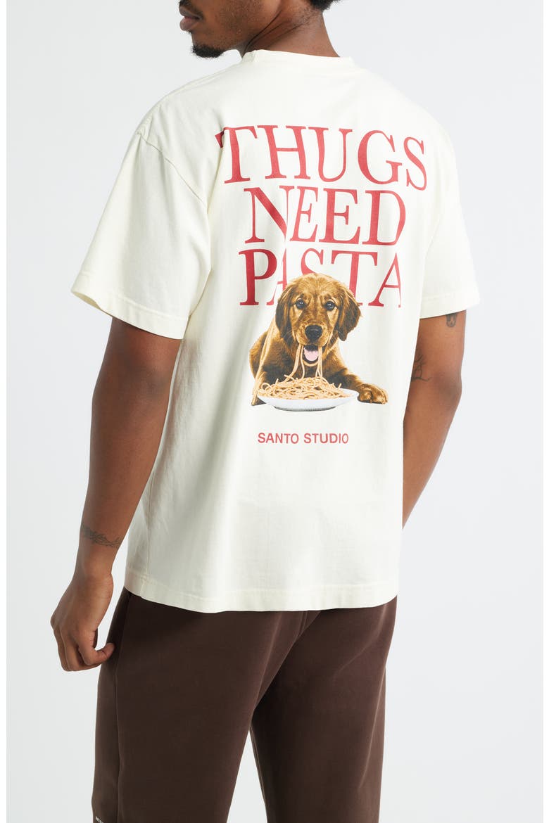 Thugs Need Pasta Graphic T-Shirt, Alternate, color, CREAM