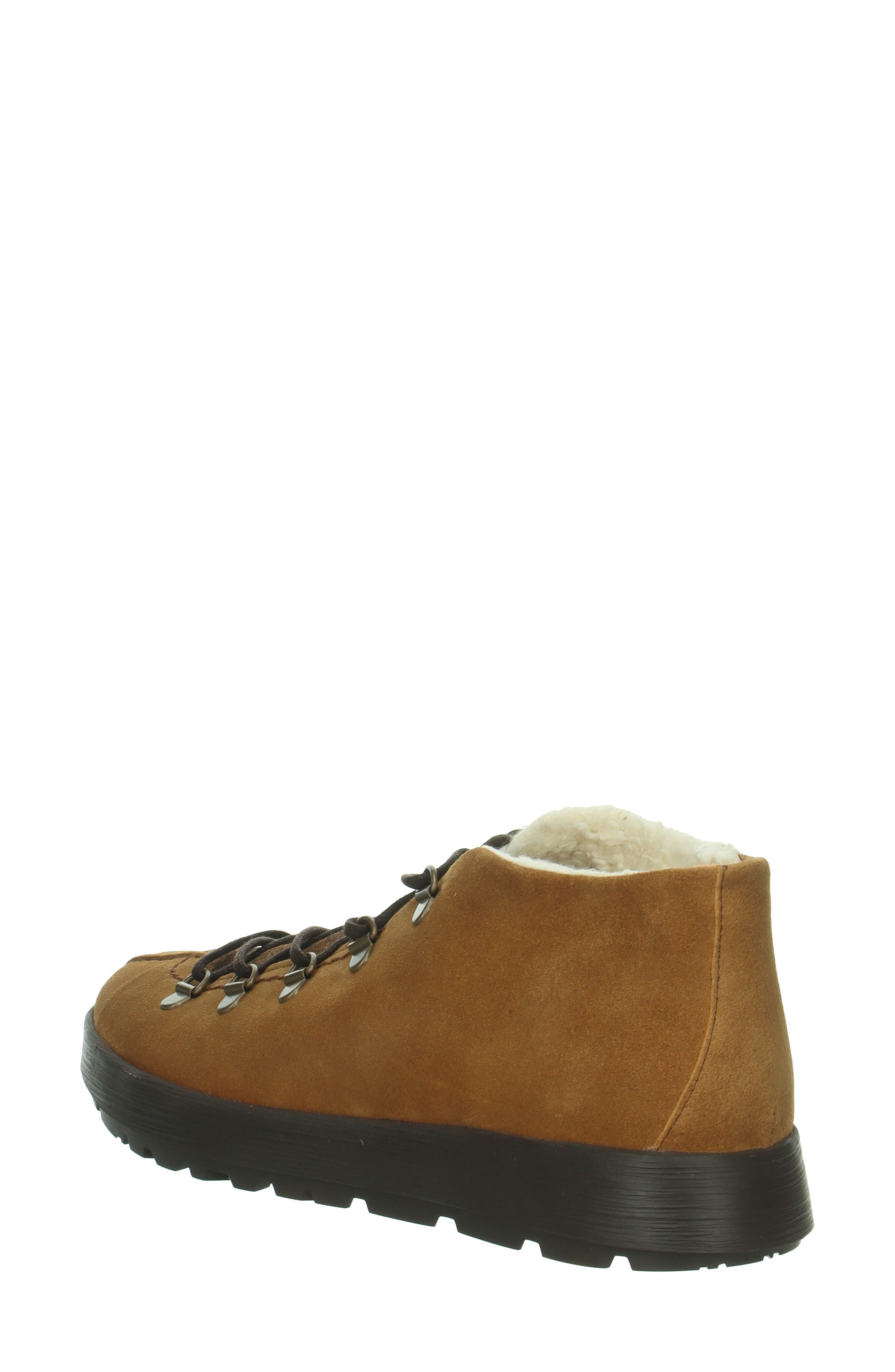 Comoda Lace-Up Leather Bootie, Alternate, color, CINNAMON/ KOMBI