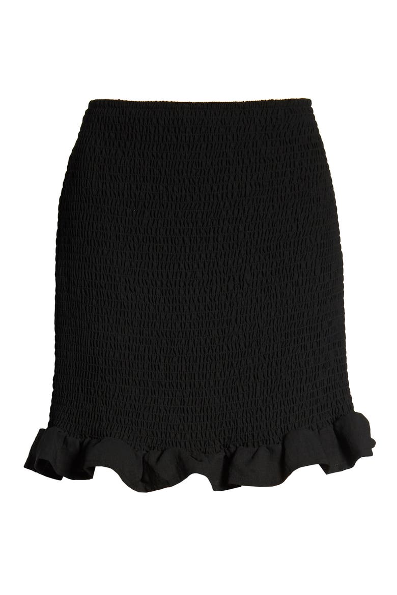 Smocked Skirt, Alternate, color, BLACK